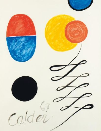 ALEXANDRE CALDER (1888-1976) Composition, 1967 Gouache sur papier. Signée et datée...
