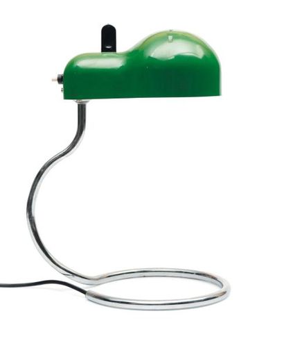 JOE COLOMBO (1930-1971) Lampe à poser modèle « Topo » en aluminium et plastique laqué...