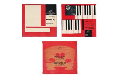 BRUNO MUNARI (1907-1998) Ensemble de 3 disques 33 tours, pochettes réalisées par...