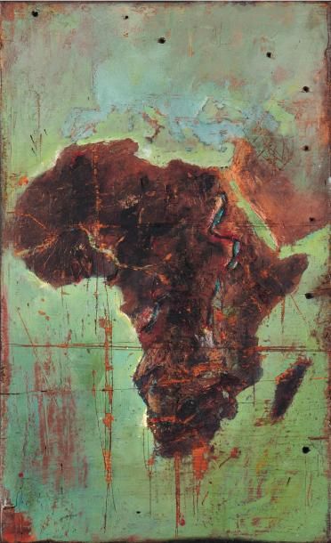 FRANCESCO SANTOSUOSSO (NÉ EN 1960) L'Africa, 2004 Huile sur panneau. Signée, titrée...