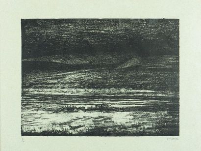 HENRY MOORE (1898-1986) Paysage, 1973 Lithographie. Signée et numérotée 3/10. Imprimée...