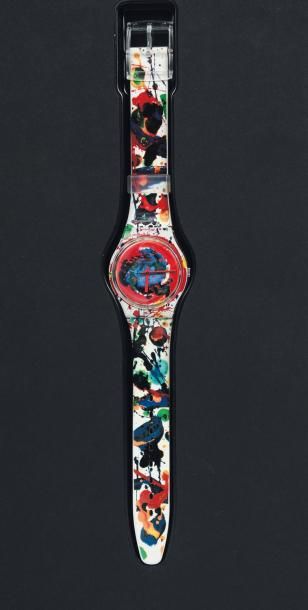 SAM FRANCIS Montre Swatch, 1992 Montre en plastique dans son emboitage d'origine...