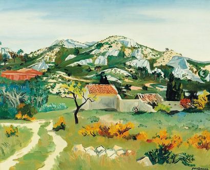YVES BRAYER (1907-1990) Paysage de Provence Huile sur toile. signée en bas à droite....