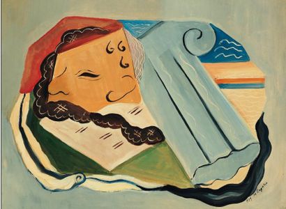 MARIA LAGORIO (1893-1979) Composition à la colonne, 1929 Gouache sur papier. Signée...