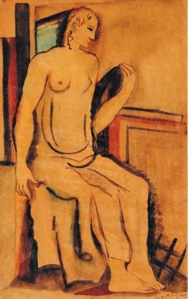 MARIA LAGORIO (1893-1979) Personnage, 1927 Peinture sur cire. Signée et datée en...