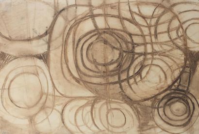 GUSTAVE BOLIN (NÉ EN 1962) Composition Fusain et pastel sur papier. Signé en bas...