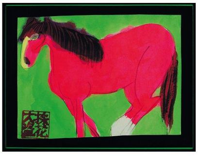 WALASSE TING (1929-2010) The restless « Pinky » Acrylique sur papier de riz. Signée...