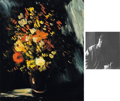 MAURICE DE VLAMINCK (1876-1958) Vase aux fleurs jaunes Huile sur toile Signée en...