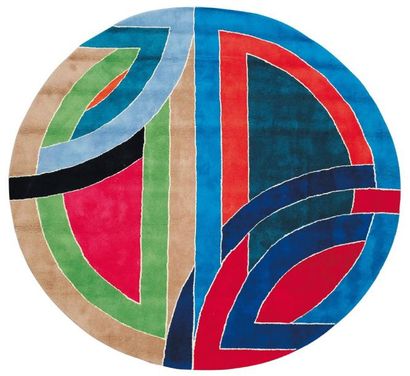 FRANK STELLA (NÉ EN 1936) Composition géométrique, circa 1968-69 Tapis en laine fait...