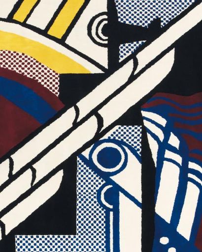 ROY LICHTENSTEIN (1923-1997) Untitled, circa 1968-69 Tapis en laine fait main. Signé...