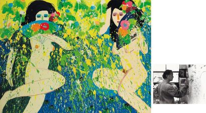 WALASSE TING (1929-2010) It is cool here, 1979 Acrylique sur toile de lin. Signée,...