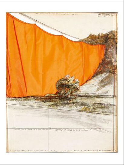CHRISTO & JEANNE-CLAUDE 
Valley Curtain, Grand Hogback, Rifle, Colorado, 1972
Dyptique.
Technique...