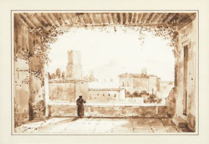 François-Marius GRANET (1775-1849) Vue d'une ville en Italie
Pierre noire, plume,...