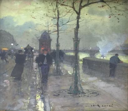 Luigi LOIR (1845-1916) Les quais de Seine
Gouache et aquarelle sur papier.
Signée...
