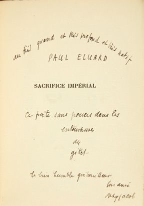 Max JACOB. Sacrifice impérial. Paris, Les Introuvables pour les frères Émile-Paul,...