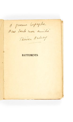 Thérèse AUBRAY. Battements, poèmes avec une eau-forte originale de André Masson....