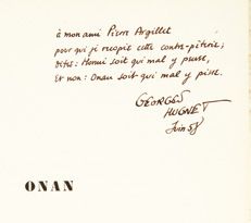 Georges HUGNET. Onan avec une eau-forte de Salvador Dalí. [Paris], Éditions surréalistes,...