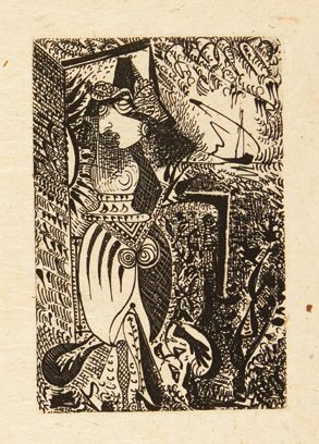 Paul Eluard. La Barre d'appui. Poèmes, illustrés de trois eaux-fortes par Pablo
Picasso....