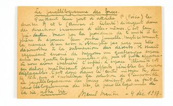 Marcel MARIËN. Deux poèmes-collages. 1937.
- Poème-collage daté du 4 décembre 1937...