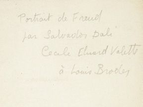 Salvador DALI. Portrait de Sigmund Freud. Sans lieu ni date [vers 1938]. Dessin original,...