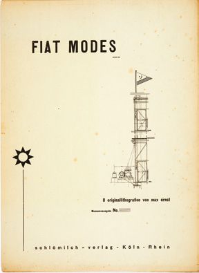 Max Ernst. Fiat modes, pereat ars. Cologne, Schlömilch Verlag, [1919].
In-folio en...