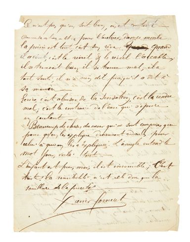 Xavier FORNERET. Pièce autographe signée. Sans date [vers 1838].
Manuscrit autographe...