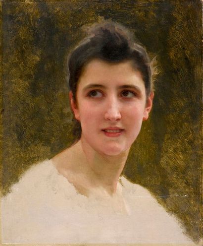 null William Adolphe Bouguereau (1825 - 1905)

" Portrait de femme les yeux tournés...