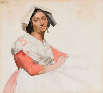 null William Adolphe Bouguereau (1825 - 1905)

" Portrait d'une italienne en costume...