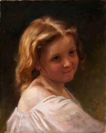 null William Adolphe Bouguereau (1825 - 1905) 

" Petite fille à la tunique blanche...