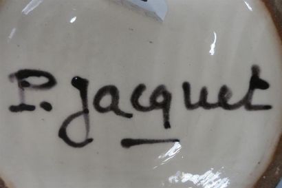 null Paul JACQUET (1883-1968)
Vase ovoïde à petit col annulaire entièrement rehaussé...