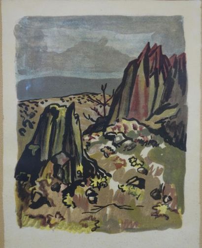 Yves Brayer (1907-1990).
Paysage.
Lithographie...