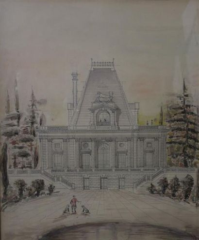 Ecole française du XIXème siècle.
Architecture.
Mine...