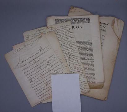 null HAUTES-ALPES. 8 documents XVIIe-XVIIIe.
2 lettres XVIIIe (sur les incendiés...