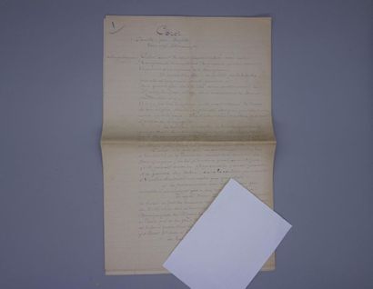 null AUBE. [CAMILLE COROT]. Manuscrit de 18 pp. in-folio signé " un sauvage ". Méry-sur-Seine,...