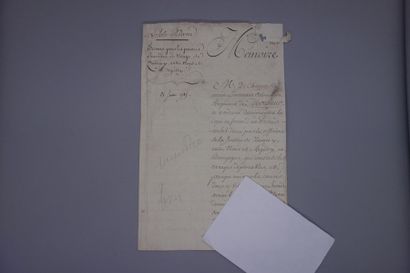 null CÔTE D'OR. Manuscrit de 3 pp. ½ in-folio. 21 juillet 1785. Quelques défauts...