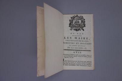 null CHARENTE-MARITIME - NOYÉS. Brochure de 7 pp. in-12, imprimée à La Rochelle,...