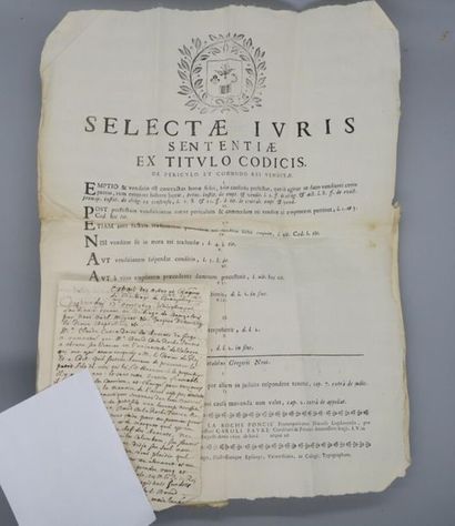 null DRÔME - UNIVERSITÉ DE VALENCE. Liasse de 11 documents, 1698-1699.
Documents...