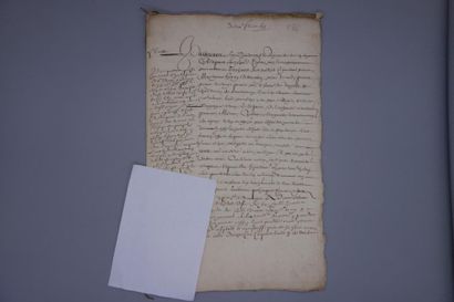 null CHER & INDRE. Pièce signée par Henri II prince de Condé, son épouse Charlotte...