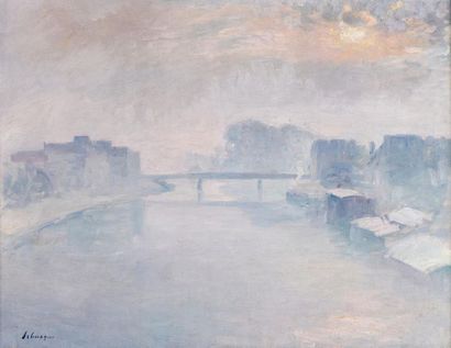 null Henri Lebasque (1865-1937).
Pont sur la Marne en Hiver, vers 1905-1906.
Huile...