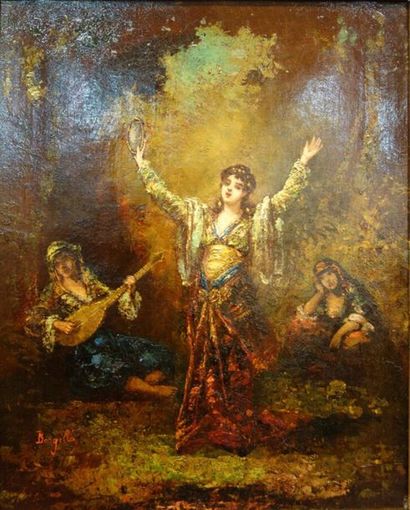 null Frédéric Borgella (1833-1901).
Danseuses orientales.
Huile sur toile.
Signé...
