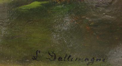 null Léon Dallemagne (1837-1907).
Paysage au muret.
Huile sur toile.
Signé en bas...