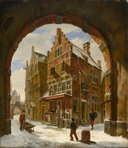 null HOVE Bartholomeus Johannes van (La Haye 1790 - id. ; 1880)
1 - Vue depuis un...