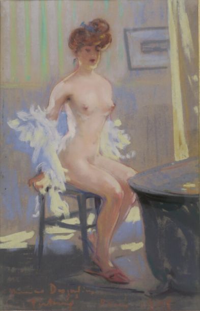 null Louis Fortuney (1875-1951)
Prête pour le bain, 1905
Pastel sur papier
Signé...