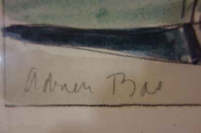 null Adrien Bas (1884-1925).
Bateaux dans le port de Marseille.
Aquarelle sur papier.
Signé...