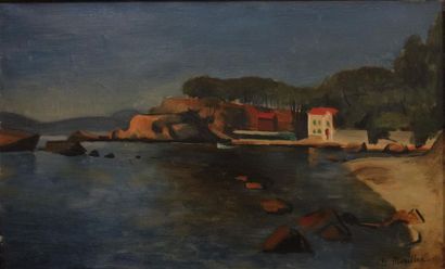 null Etienne Morillon (1884-1949).
Bord de mer Méditerranée.
Huile sur toile.
Signé...