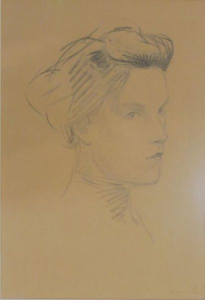 null Théophile Alexandre Steinlen (1859-1923)
Portrait de femme.
Mine de plomb sur...
