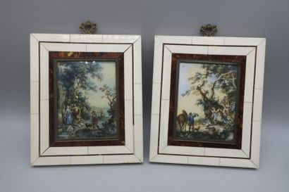 null Deux miniatures encadrées signées en bas à droite "V. Cignaroli", représentant...