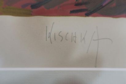 null ISIS Kischka
Vase de fleurs. 
Lithographie 8/100. 
A vue : 71 x 57 cm.