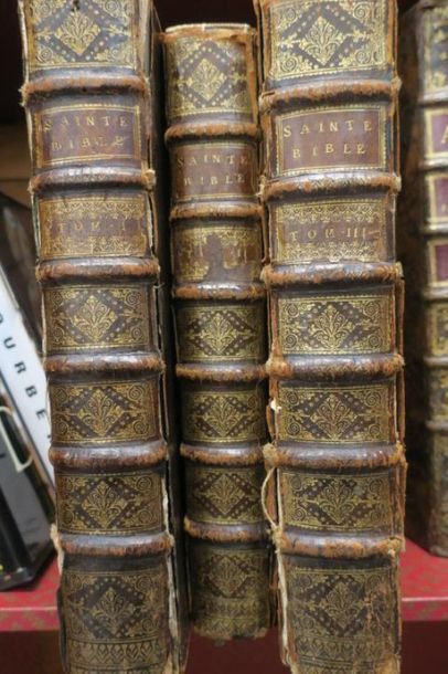 null LA SAINTE BIBLE, XVIIème siècle. 3 volumes in folio.