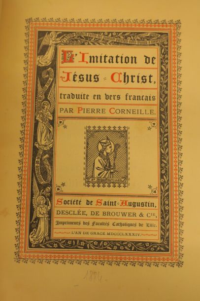null Pierre CORNEILLE (traduit par), l'Imitation de Jésus Christ, 1884.